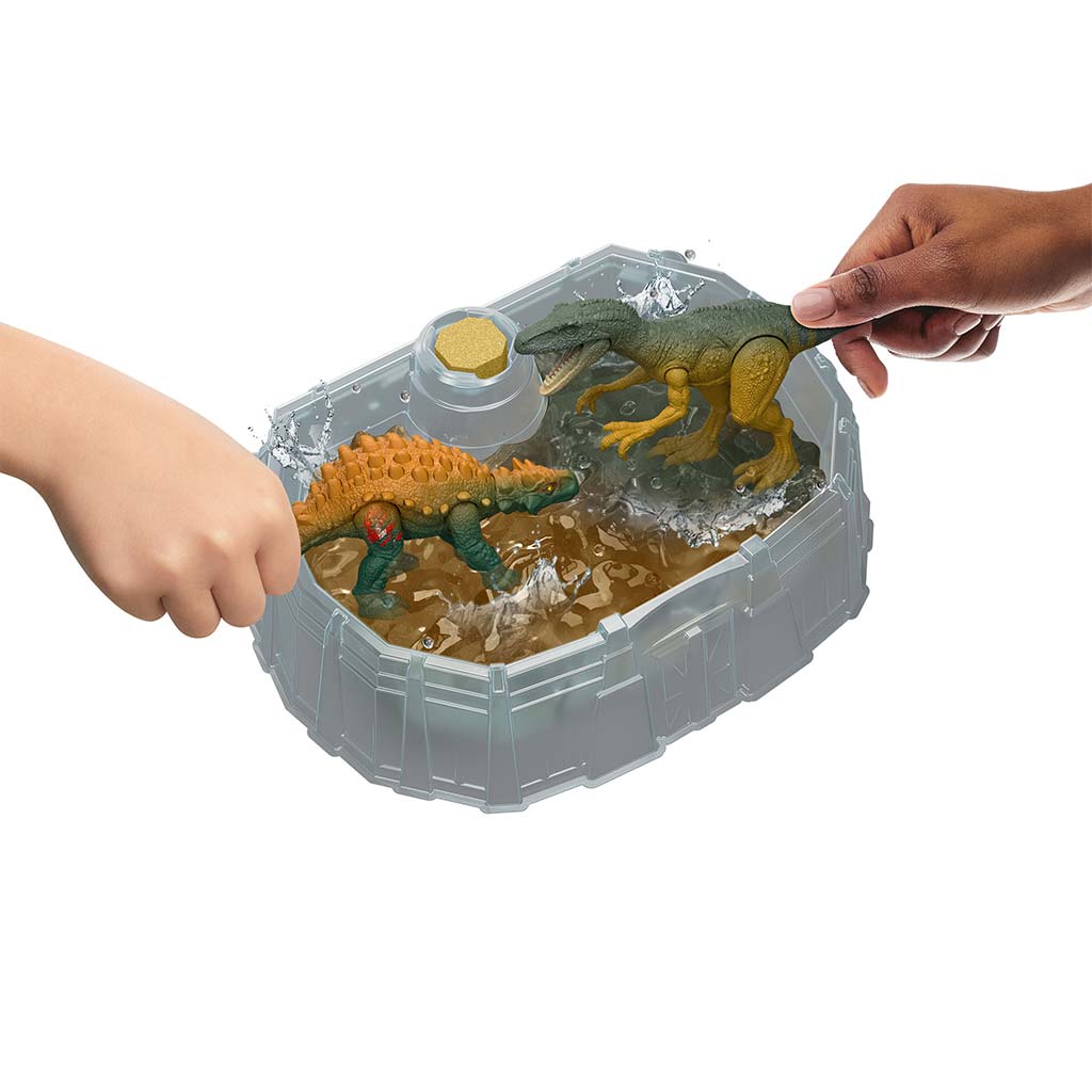 Jurassic World: Dino-Enthüllung Kampf-Pack mit 2 Dinosauriern – Mattel kép 2