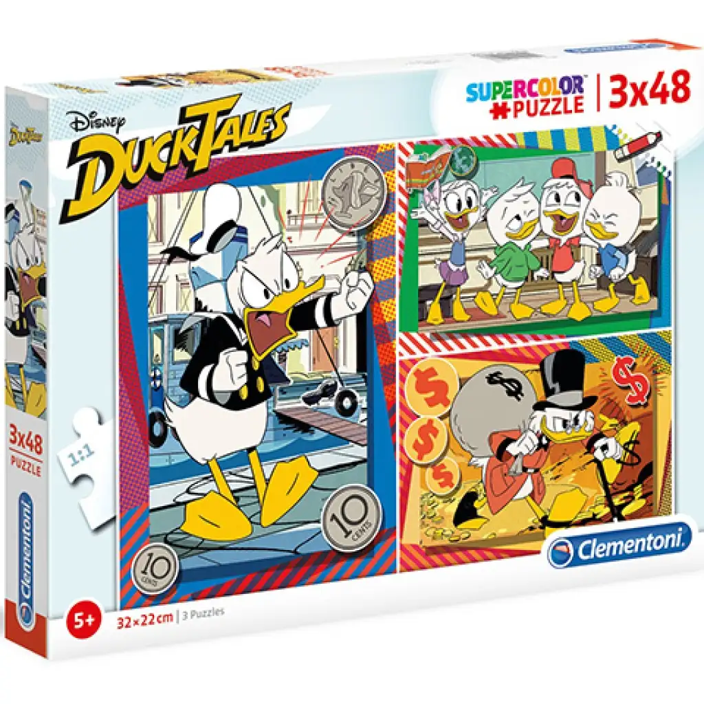 DuckTales Supercolor 3-in-1 Puzzle 3x48 Teile - Clementoni