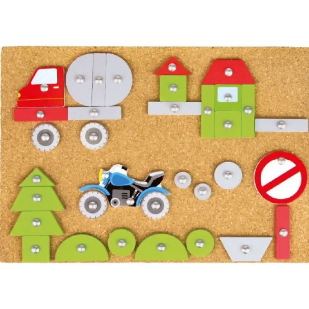 LENA: Hammer-Spielset mit Korktafel, 64-teilig - Fahrzeuge und Verkehr kép 3