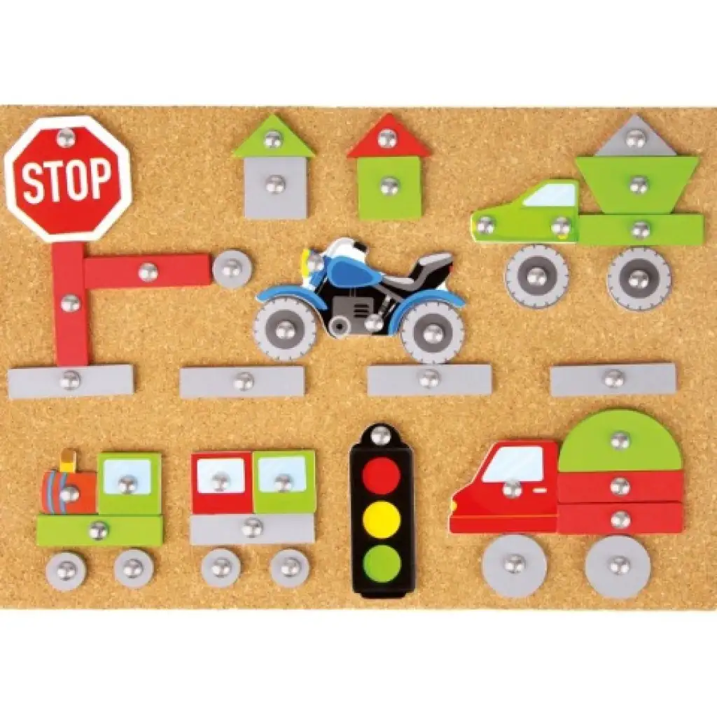 LENA: Hammer-Spielset mit Korktafel, 64-teilig - Fahrzeuge und Verkehr kép 4