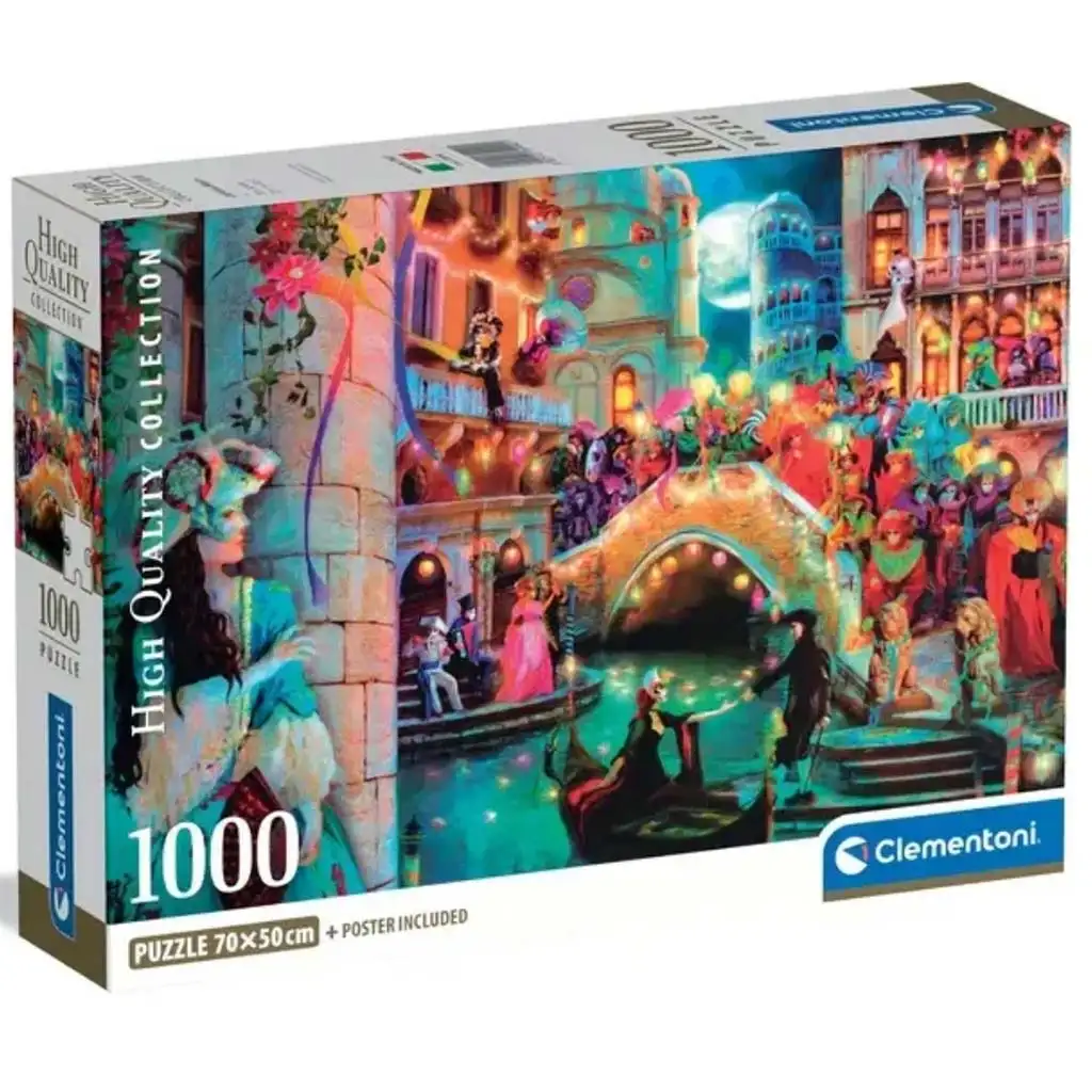Karneval auf den Straßen der Stadt mit 1000-teiligen HQC-Puzzle-Poster - Clementoni kép 1