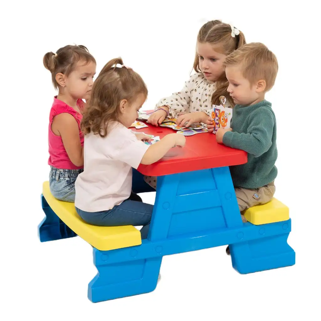 Blauer Picknicktisch 70x79x47cm kép 2