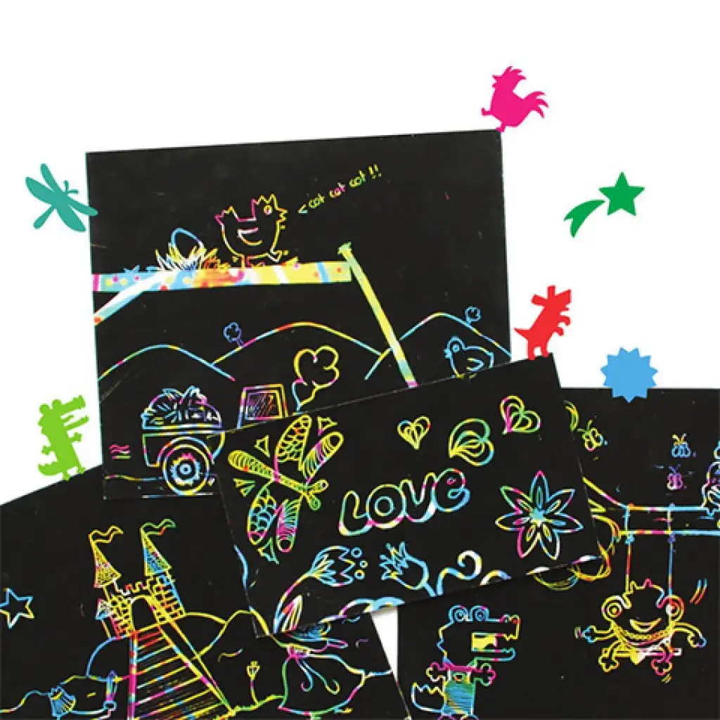 Bildkratzer-Set mit Schablonen, 5 Blätter kép 2