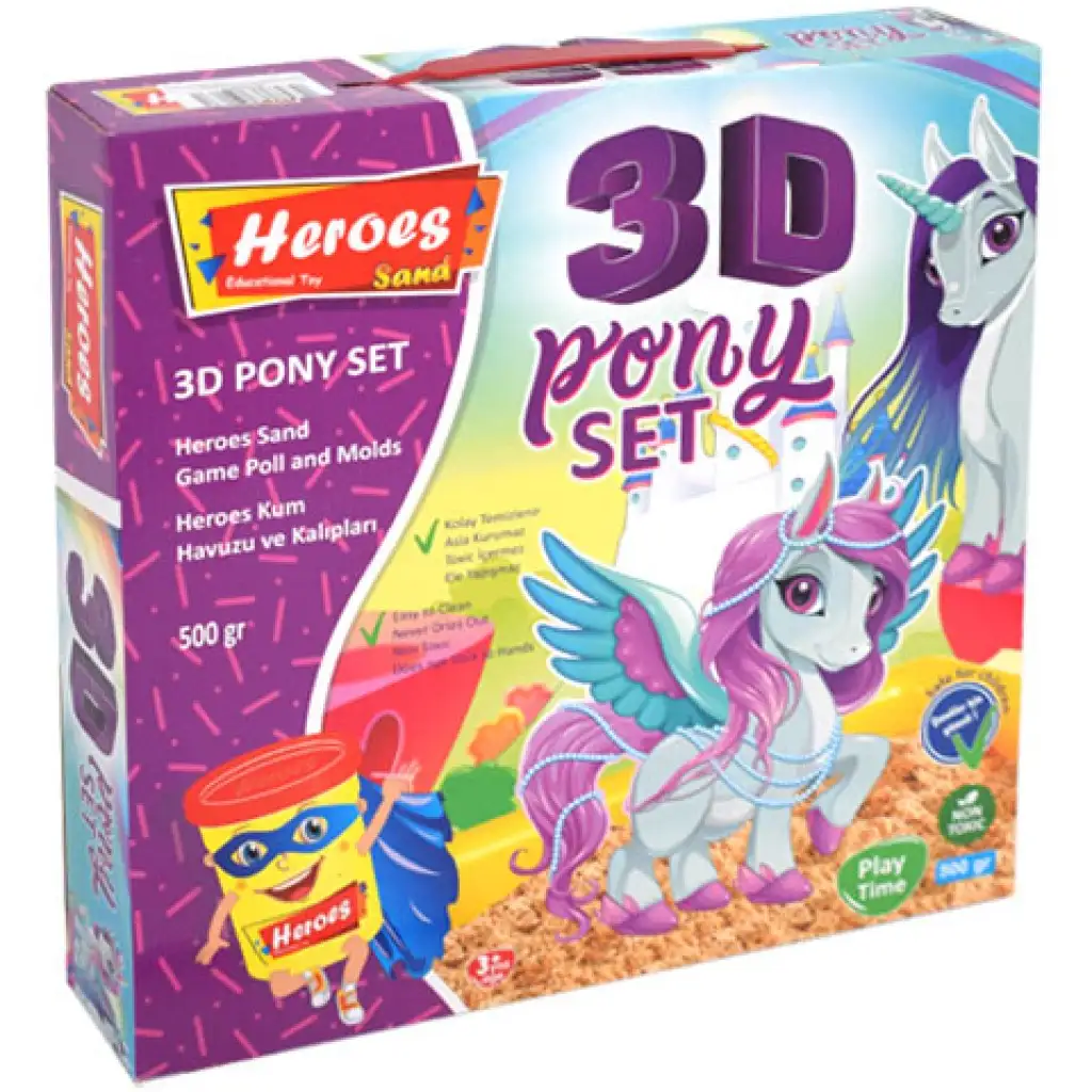 Kinetic Sand: Helden-Dinos oder Pony-Sandknetset mit Zubehör, 500g kép 3