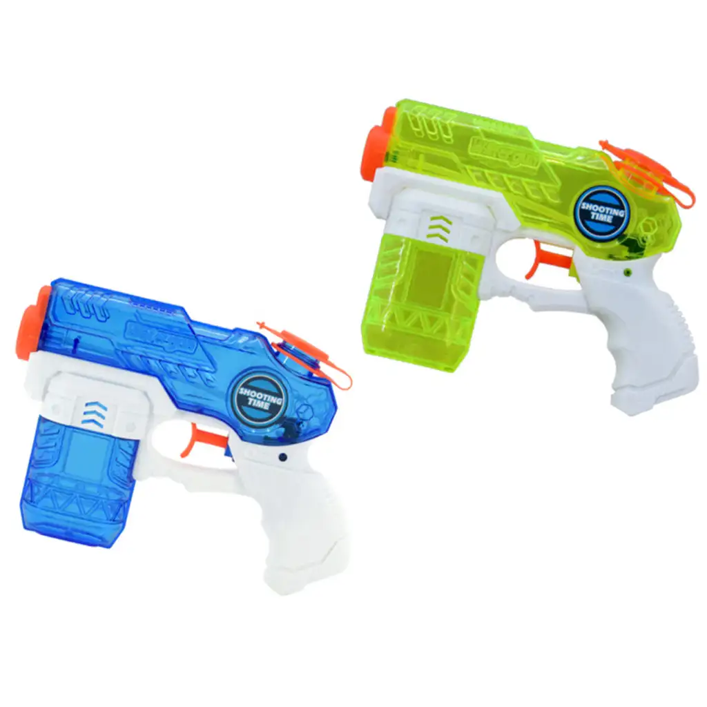 WaterWow: Durchsichtige, tankbetriebene kleine Wasserpistole in zwei Varianten