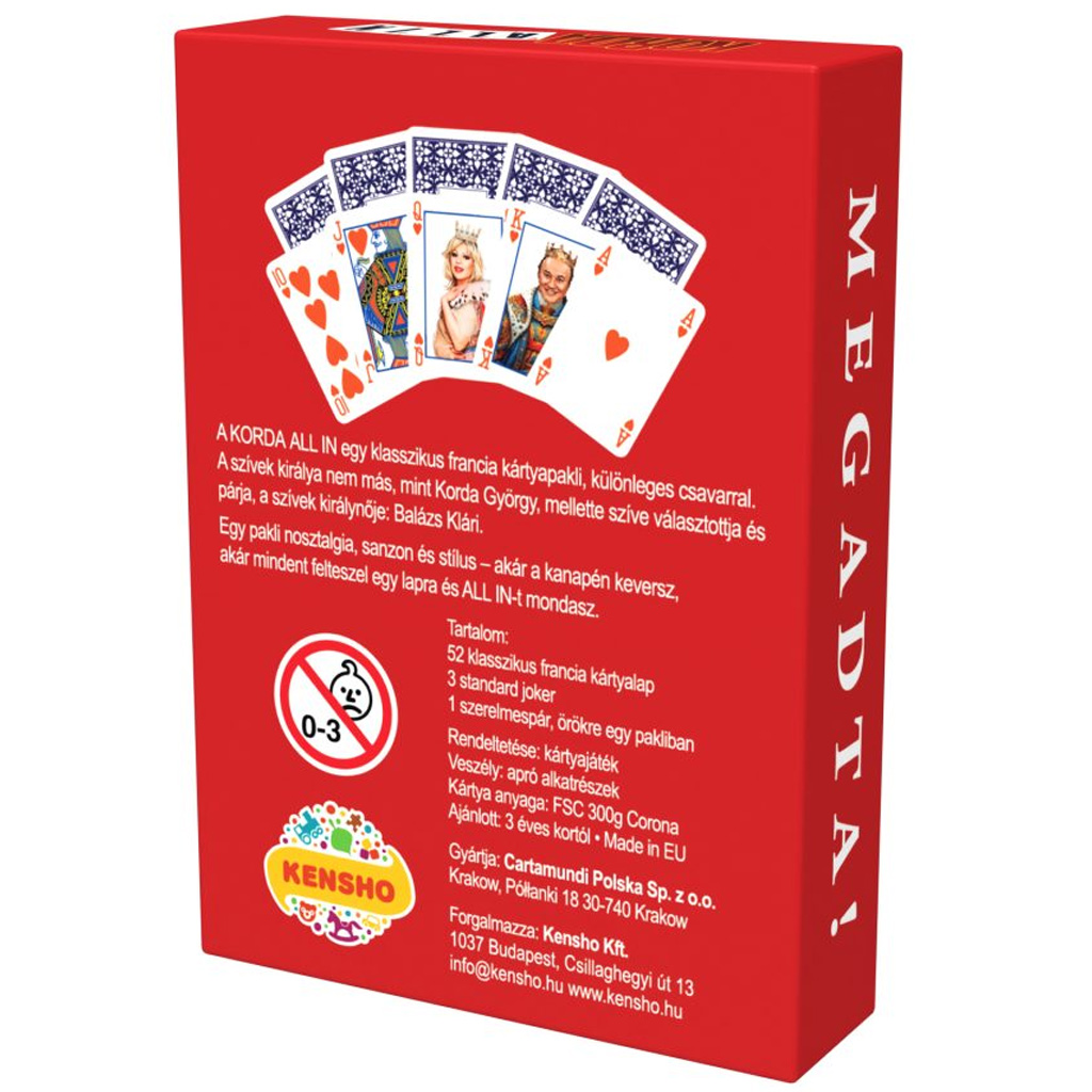 Korda All-in Klassisches französisches Kartenspiel (52 Karten + 3 Joker) kép 2