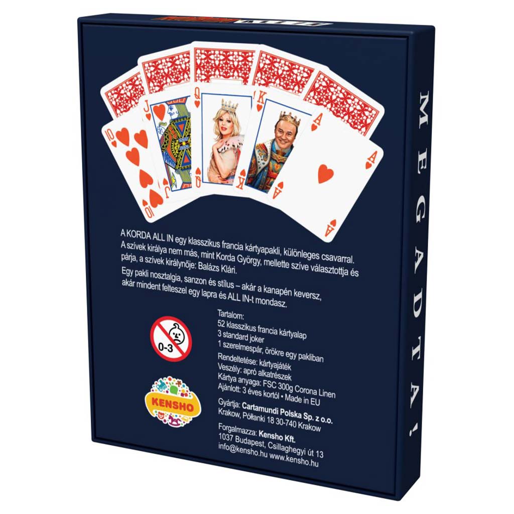 Korda All-In Premium französisches Kartenspiel (52 Karten + 3 Joker) kép 2