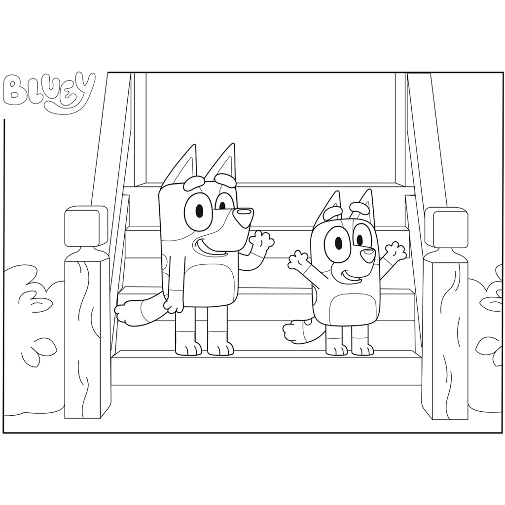 Bluey Hunde auf der Treppe 2-in-1 48-tlg. Eco Mini Puzzle und Malvorlage 35x25cm – Lisciani kép 3