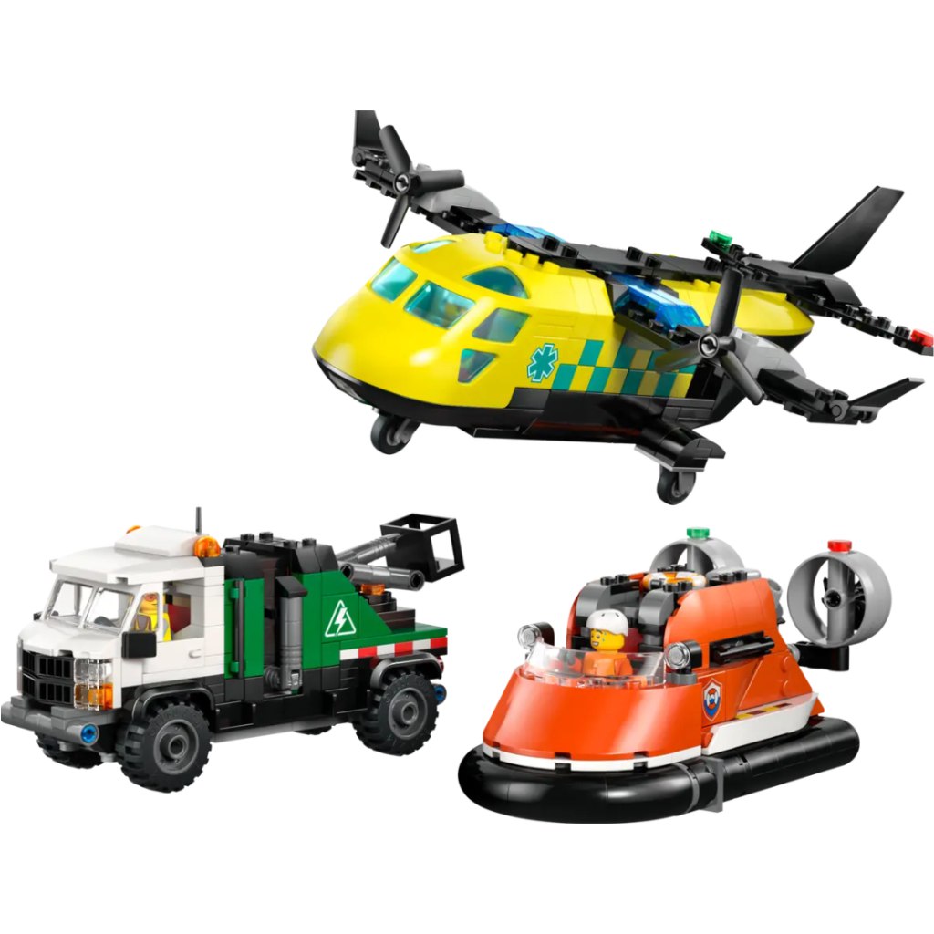 LEGO® City: Flugzeug, Hubarbeitsbühnenwagen und Luftkissenfahrzeug Remix (60505) kép 2