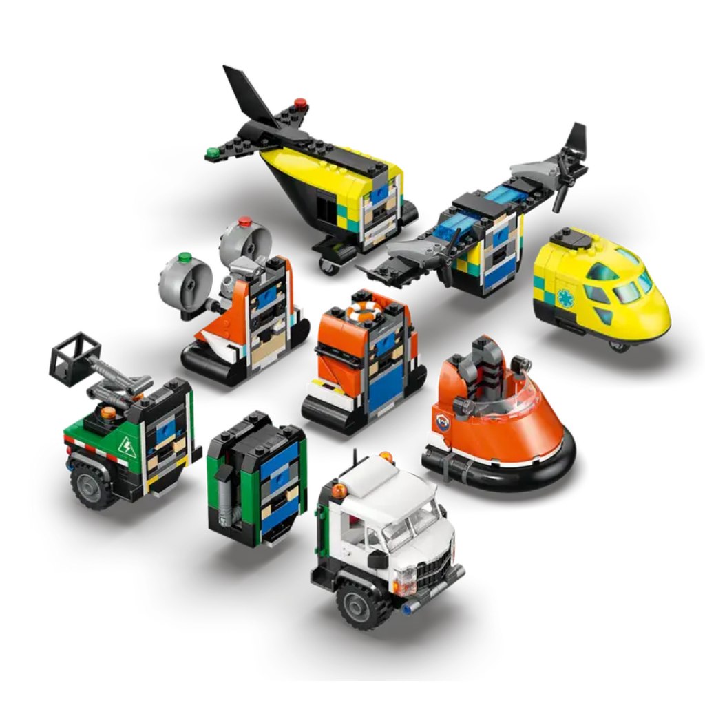 LEGO® City: Flugzeug, Hubarbeitsbühnenwagen und Luftkissenfahrzeug Remix (60505) kép 3