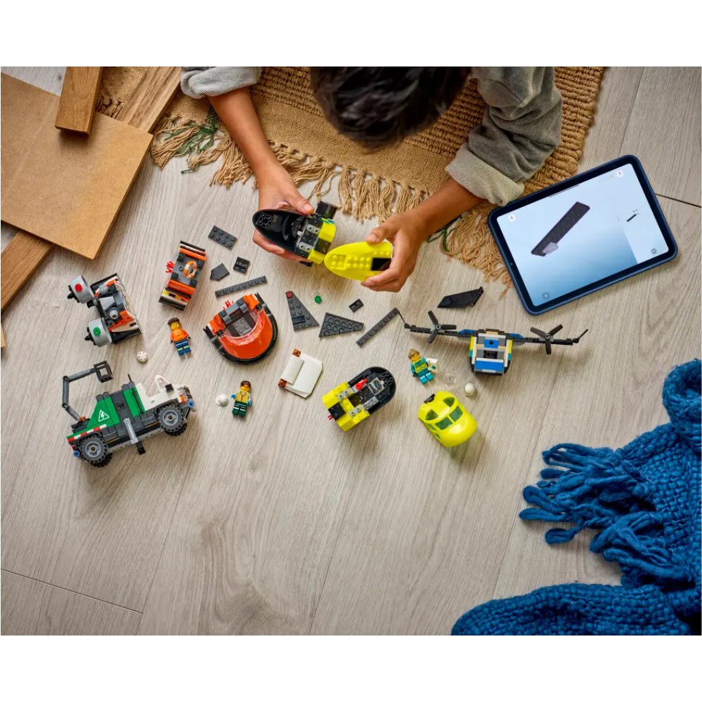 LEGO® City: Flugzeug, Hubarbeitsbühnenwagen und Luftkissenfahrzeug Remix (60505) kép 5
