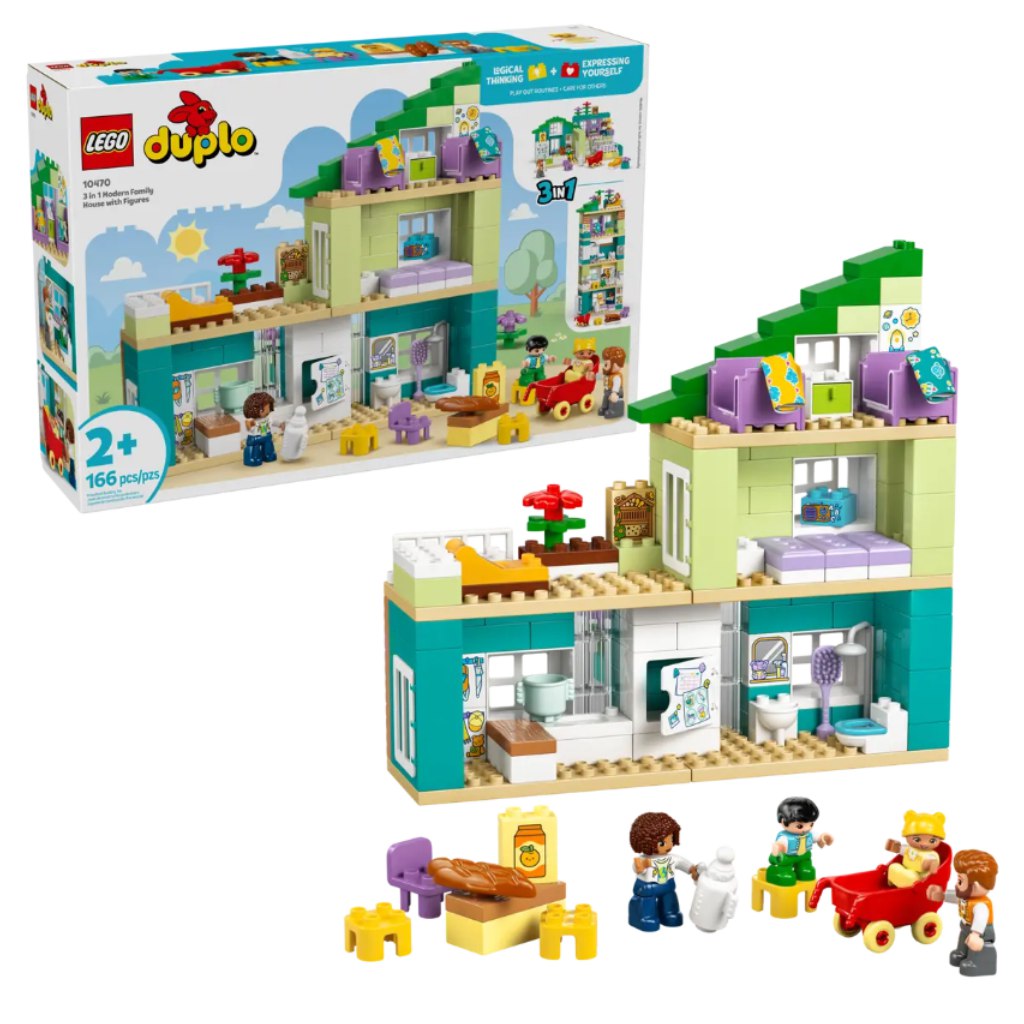 LEGO® DUPLO®: 3 az 1-ben modern családi ház figurákkal (10470) kép 1