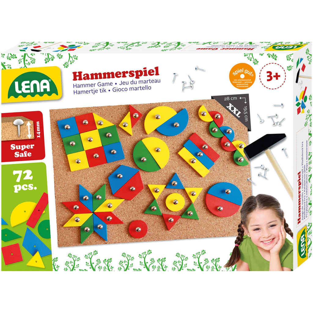LENA: Hammer-Spielset zur Förderung von Fähigkeiten mit Korkplatte
