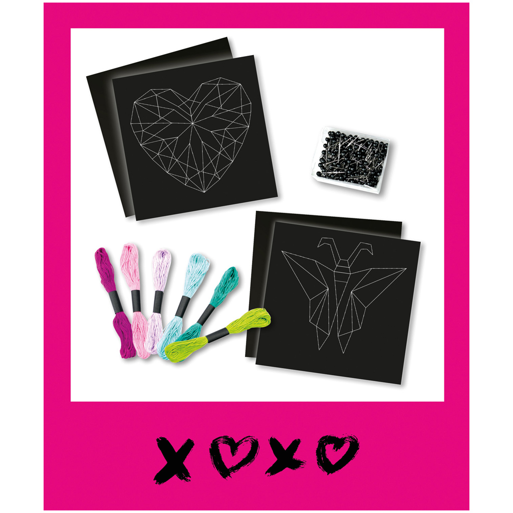 LENA: Kreatives Fadengrafik-Set mit Schmetterlings- und Herzmotiv kép 2