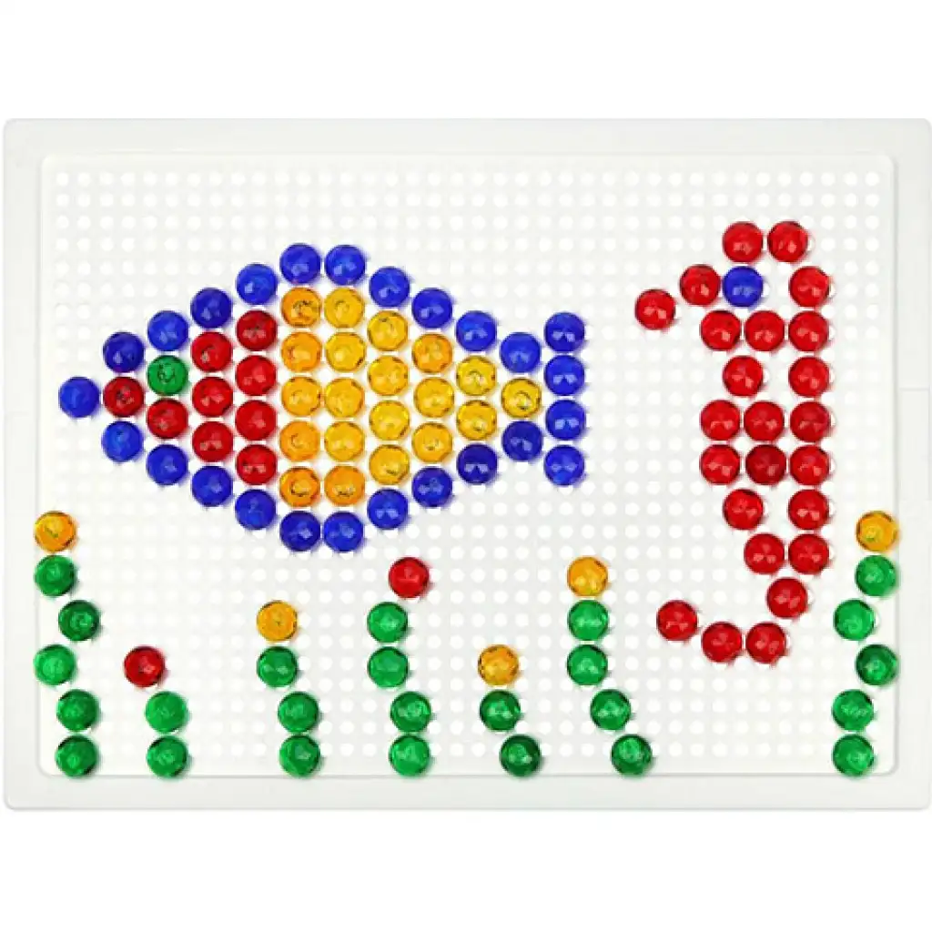 LENA: Mosaik Transparente Steckperlen Kreativ-Set 10mm 140 Stück kép 3