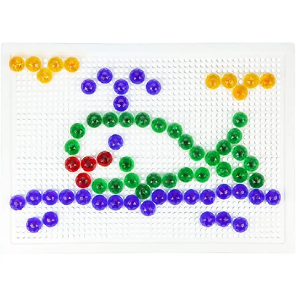 LENA: Mosaik Transparente Steckperlen Kreativ-Set 15mm 120 Stück kép 2