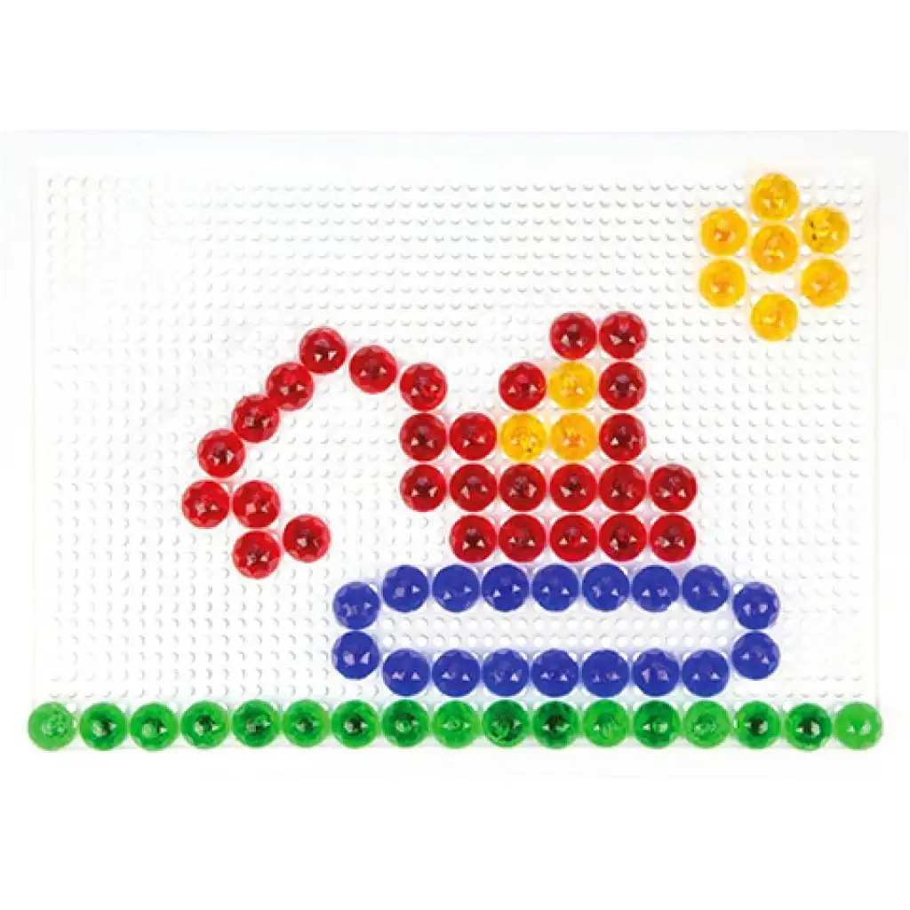 LENA: Mosaik Transparente Steckperlen Kreativ-Set 15mm 120 Stück kép 3