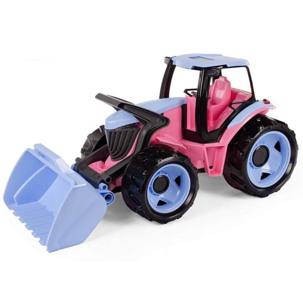 Lena: Óriás traktor homlokrakodóval rózsaszín színben 62 cm kép 1