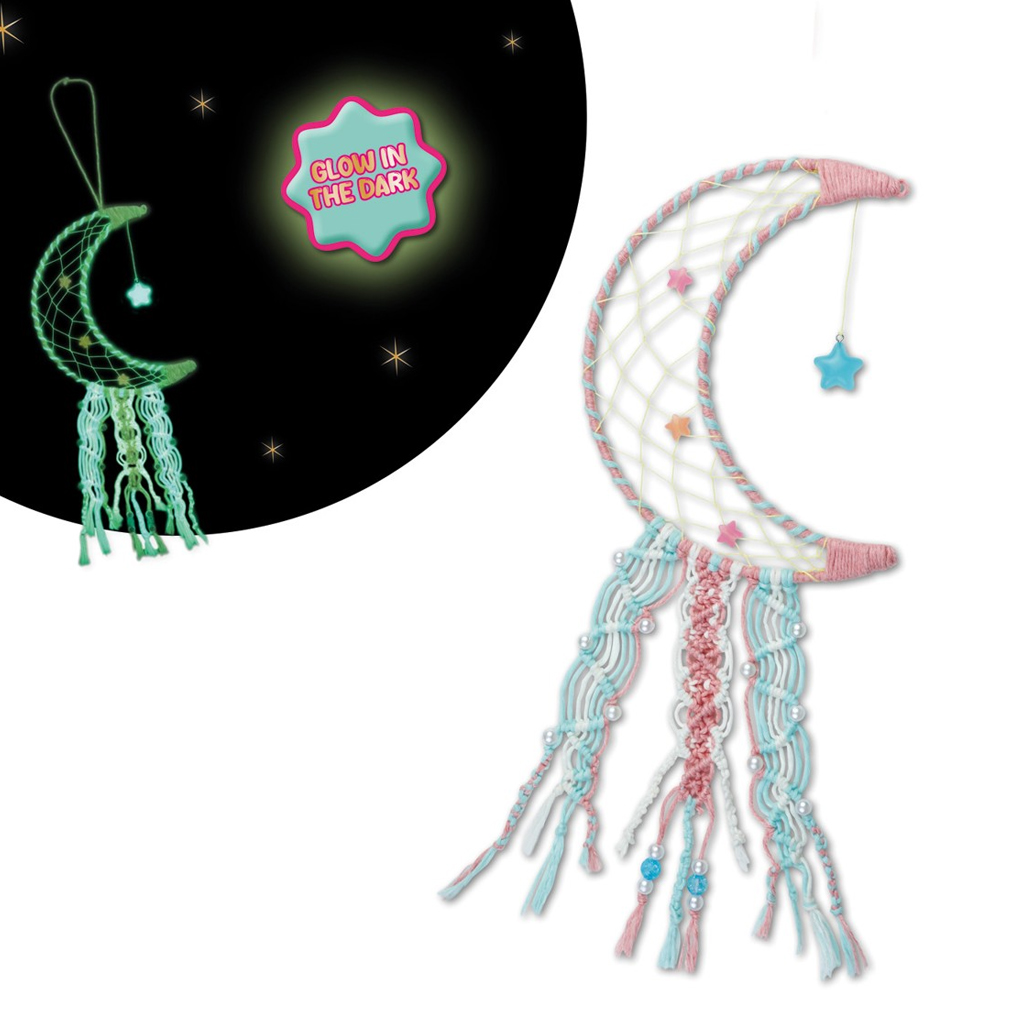 LENA: Im Dunkeln leuchtendes mondförmiges Traumfänger-Bastelset kép 2