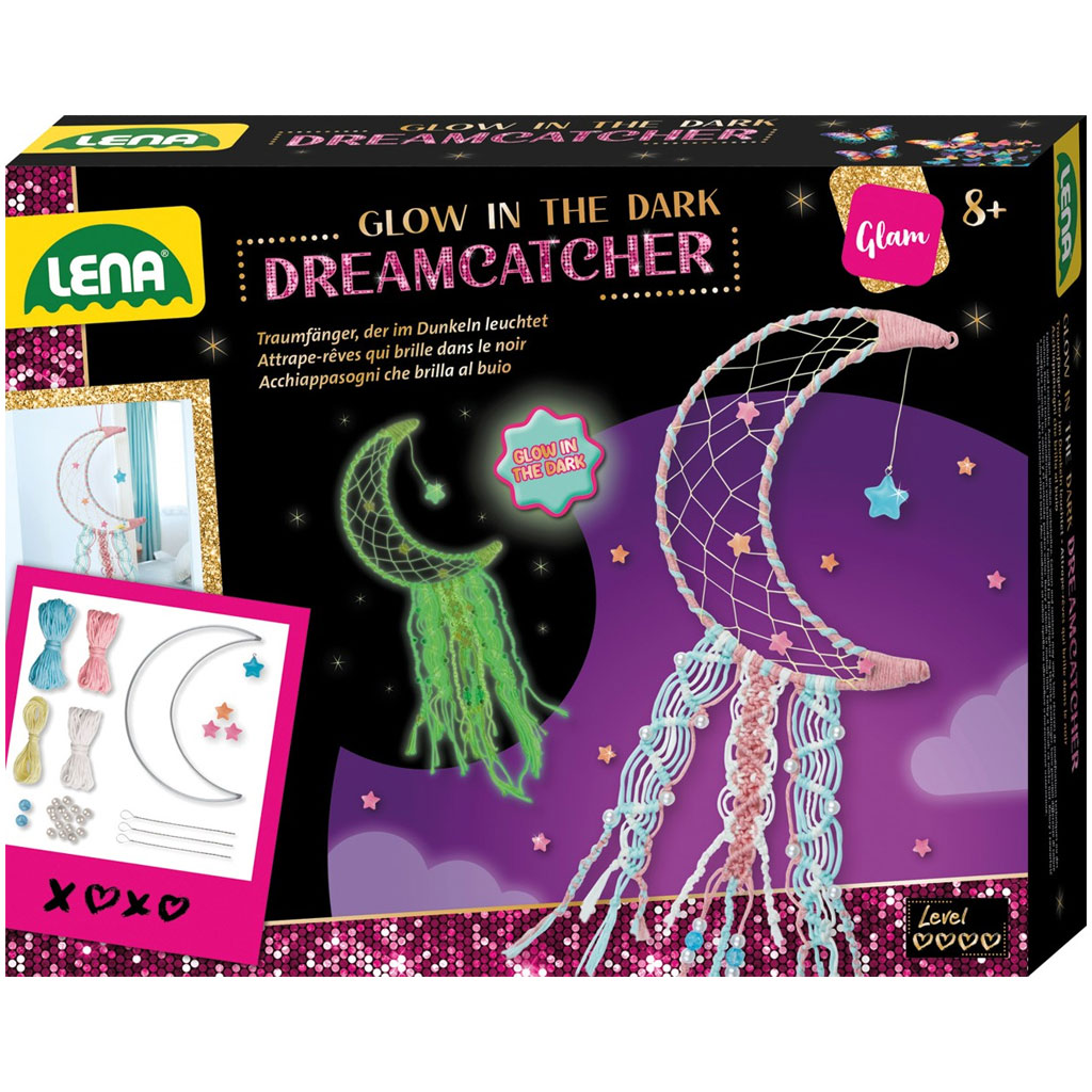 LENA: Im Dunkeln leuchtendes mondförmiges Traumfänger-Bastelset
