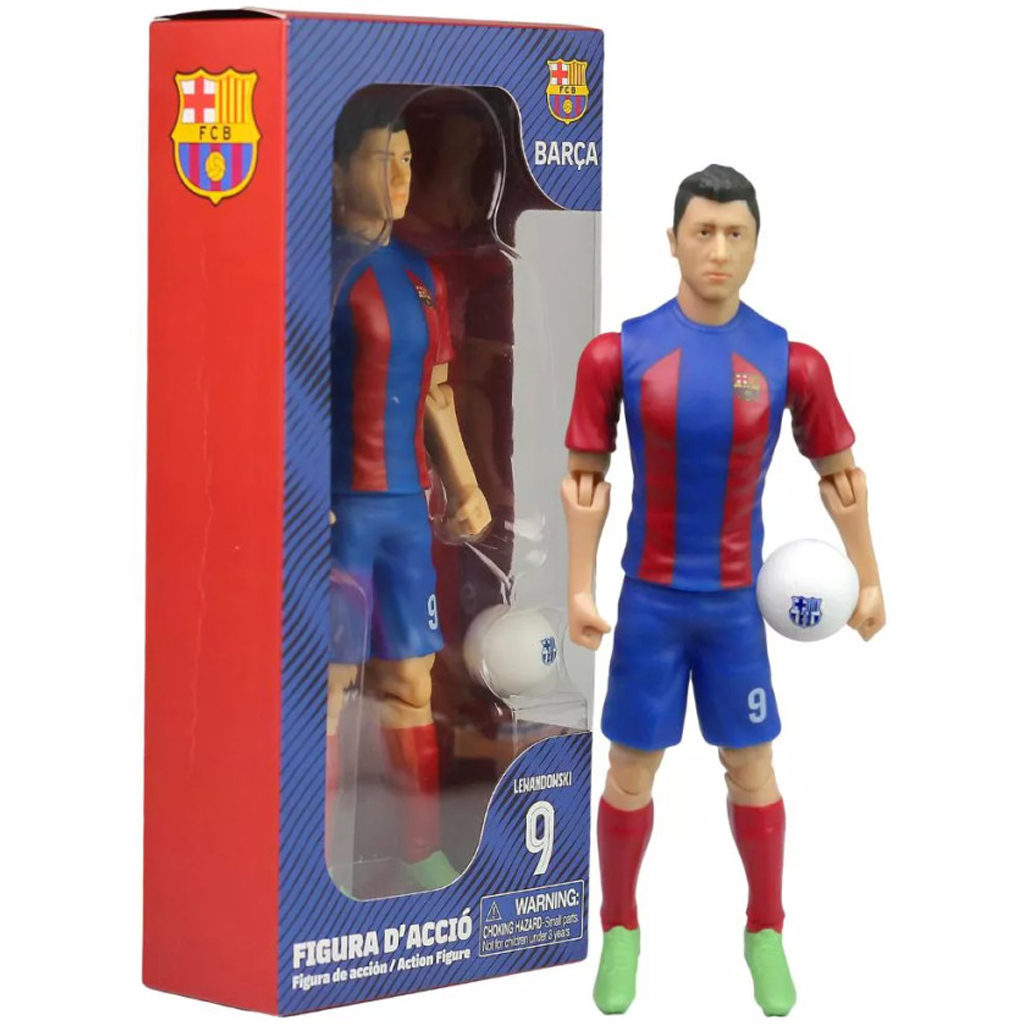 Fußball-Actionfigur, 20 cm – FC Barcelona, im Lewandowski-Trikot mit der Nummer 9