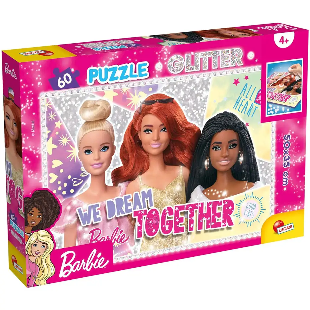 Barbie Freundinnen 60-teiliges Glitzer-Puzzle 50x35cm - Lisciani