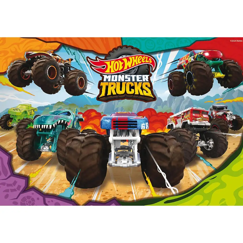 Hot Wheels Monster Trucks 2 x 60-teiliges Maxi-Bodenpuzzle 50x35 cm – Lisciani kép 3