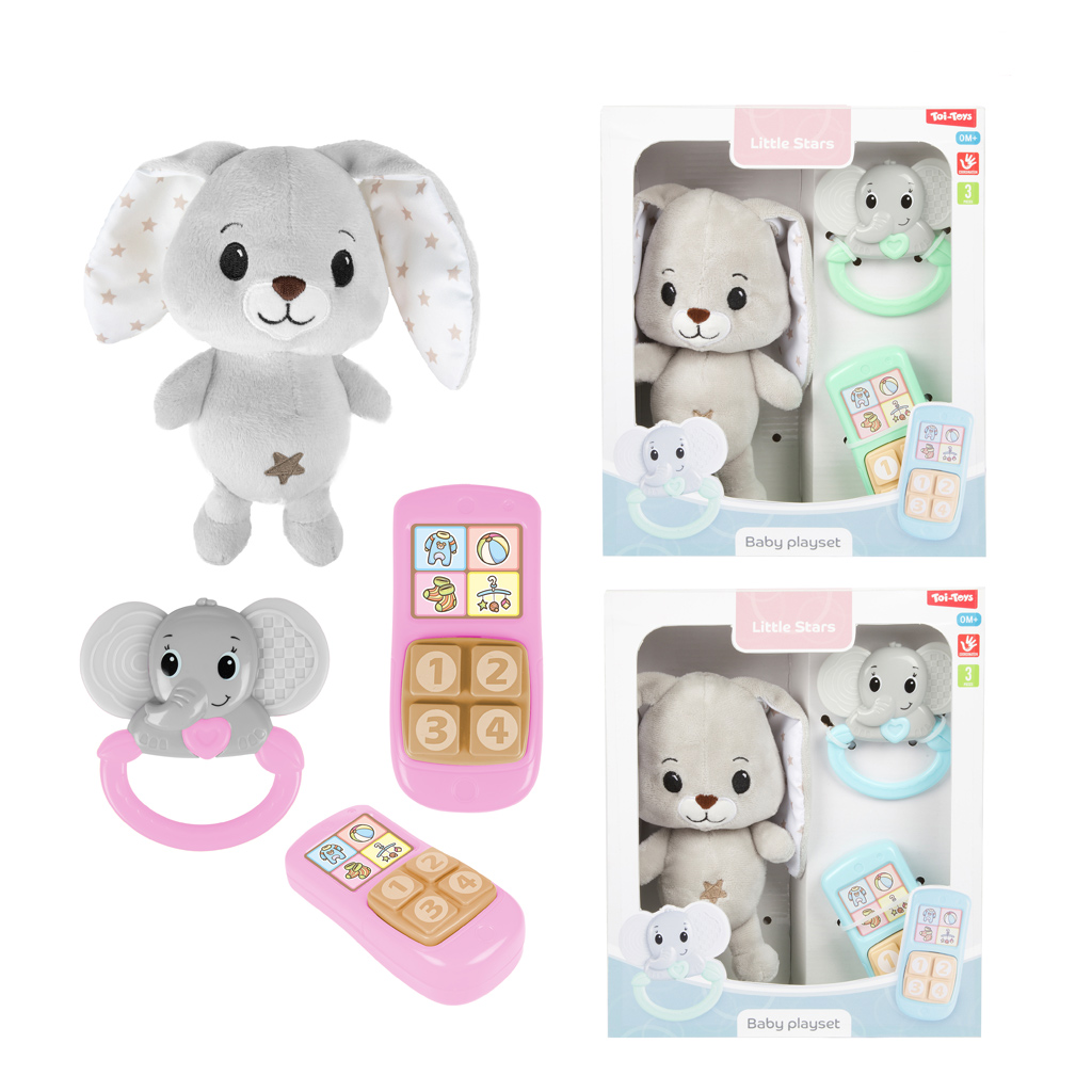 Little Stars Plüschhase mit Rassel und Telefon in verschiedenen Ausführungen, 1 Stück