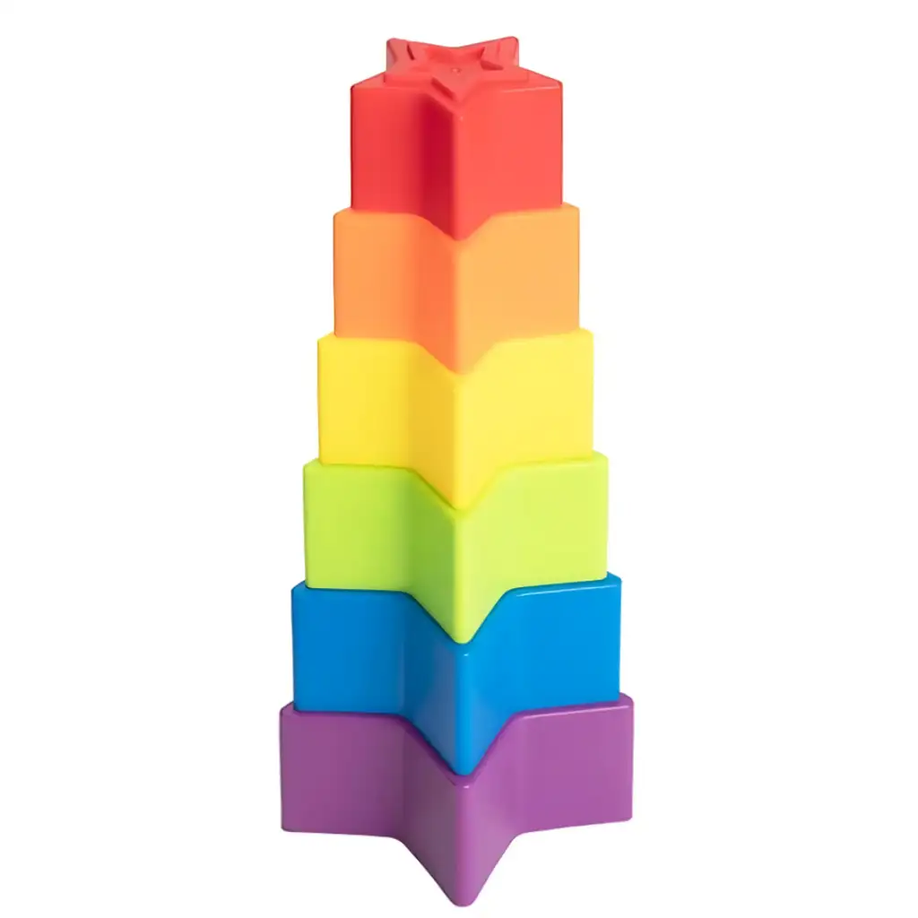 Little Stars: Buntes sternförmiges Turmbauspielzeug für Babys kép 3