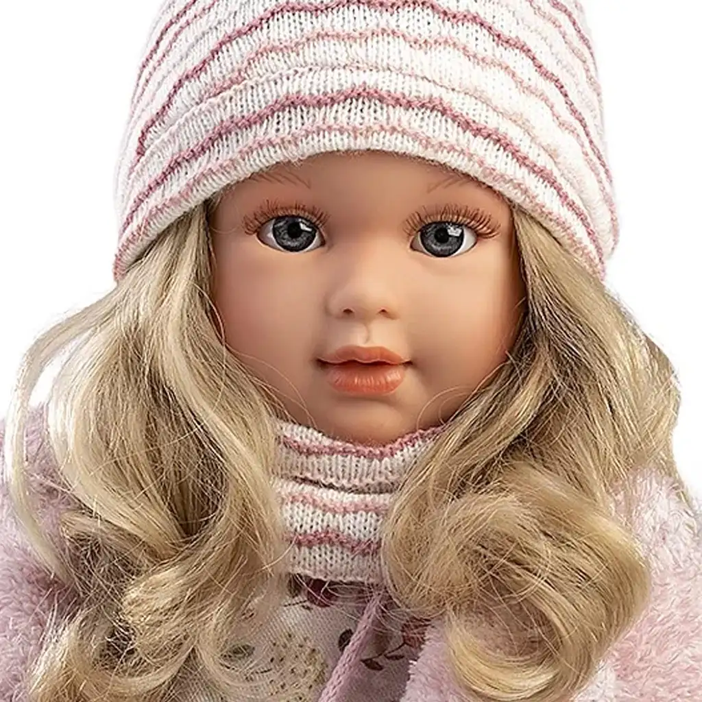 Llorens: Lucia 40 cm große Puppe im Blumenkleid mit Handtasche kép 3