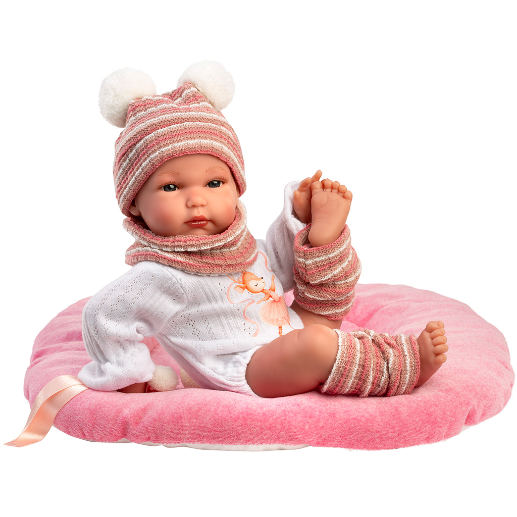 Llorens: Bimba 35 cm große Neugeborenenpuppe mit weichem Kissen kép 2