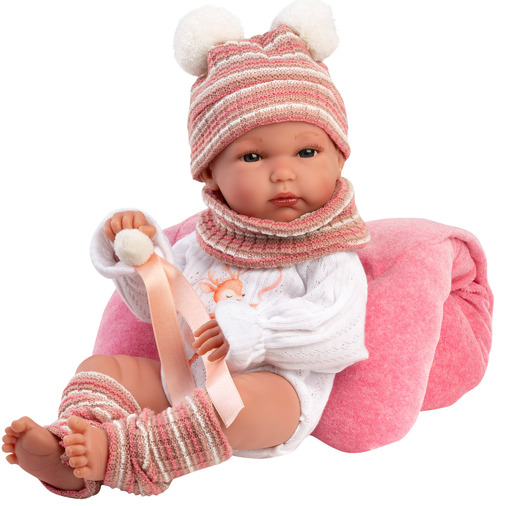 Llorens: Bimba 35 cm große Neugeborenenpuppe mit weichem Kissen kép 3