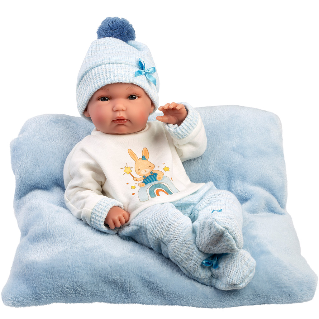 Llorens: Bimbo 35 cm Neugeborenenpuppe mit Kissen kép 2