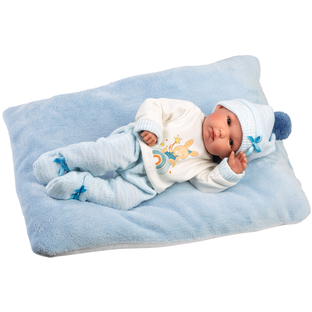 Llorens: Bimbo 35 cm Neugeborenenpuppe mit Kissen kép 3