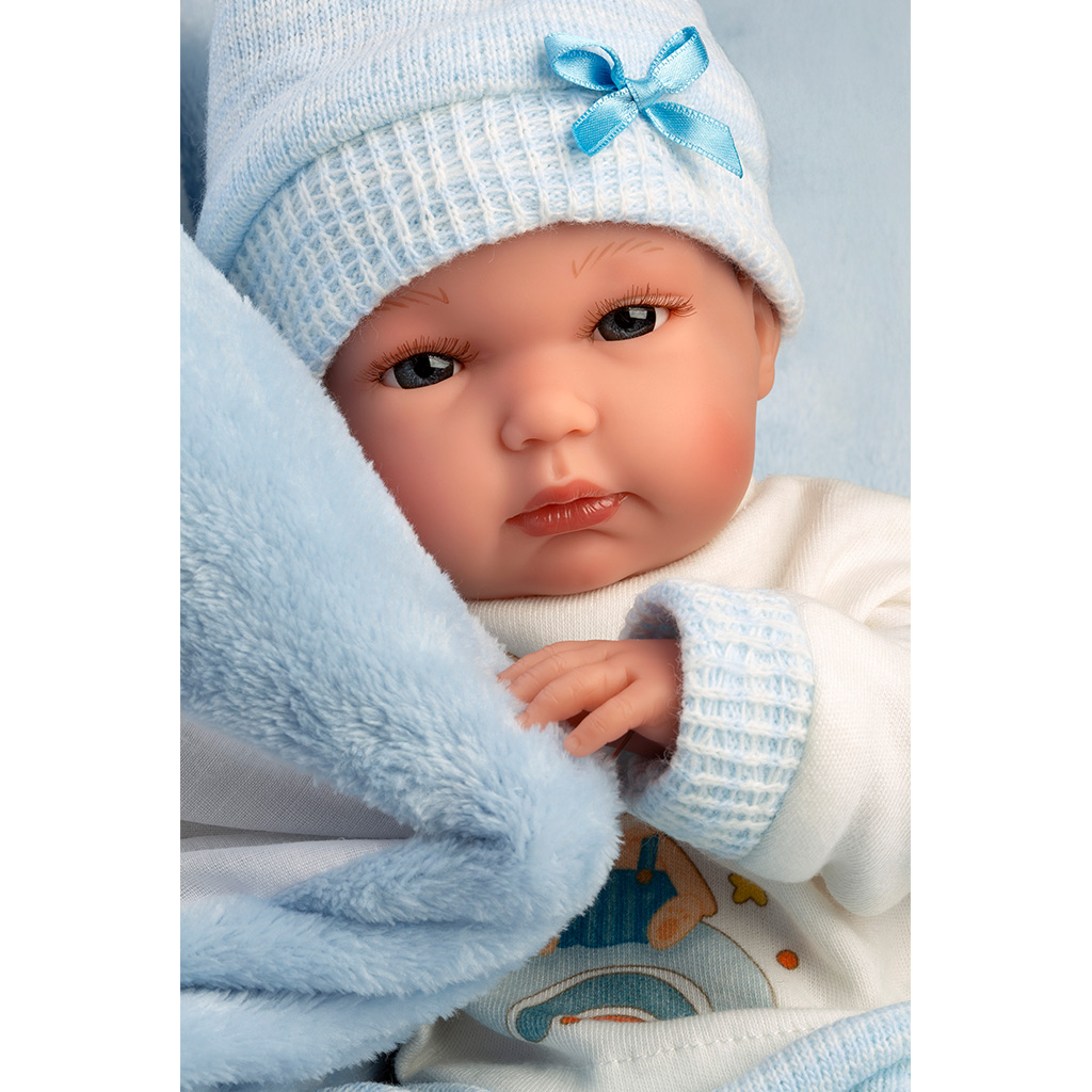 Llorens: Bimbo 35 cm Neugeborenenpuppe mit Kissen kép 4