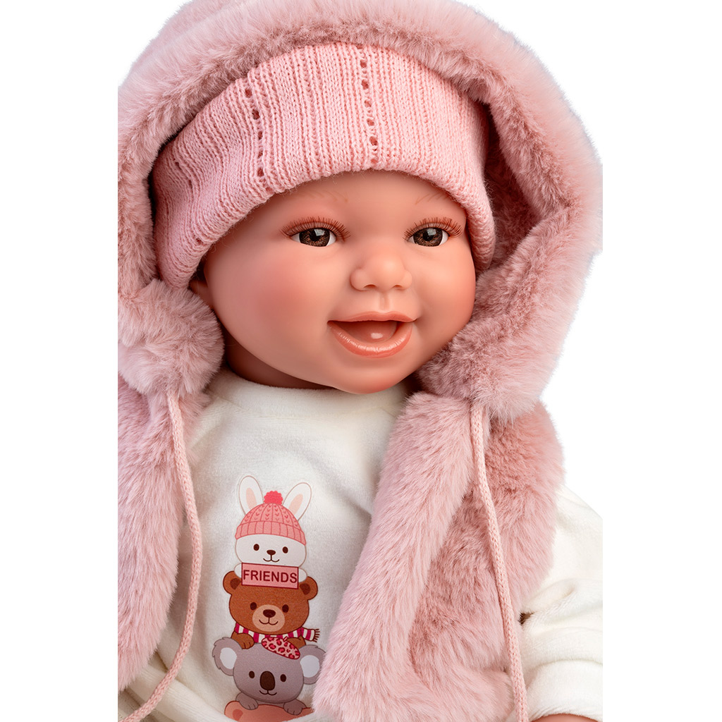 Llorens: Chloe, 38 cm große weinende Puppe in rosa Weste kép 4