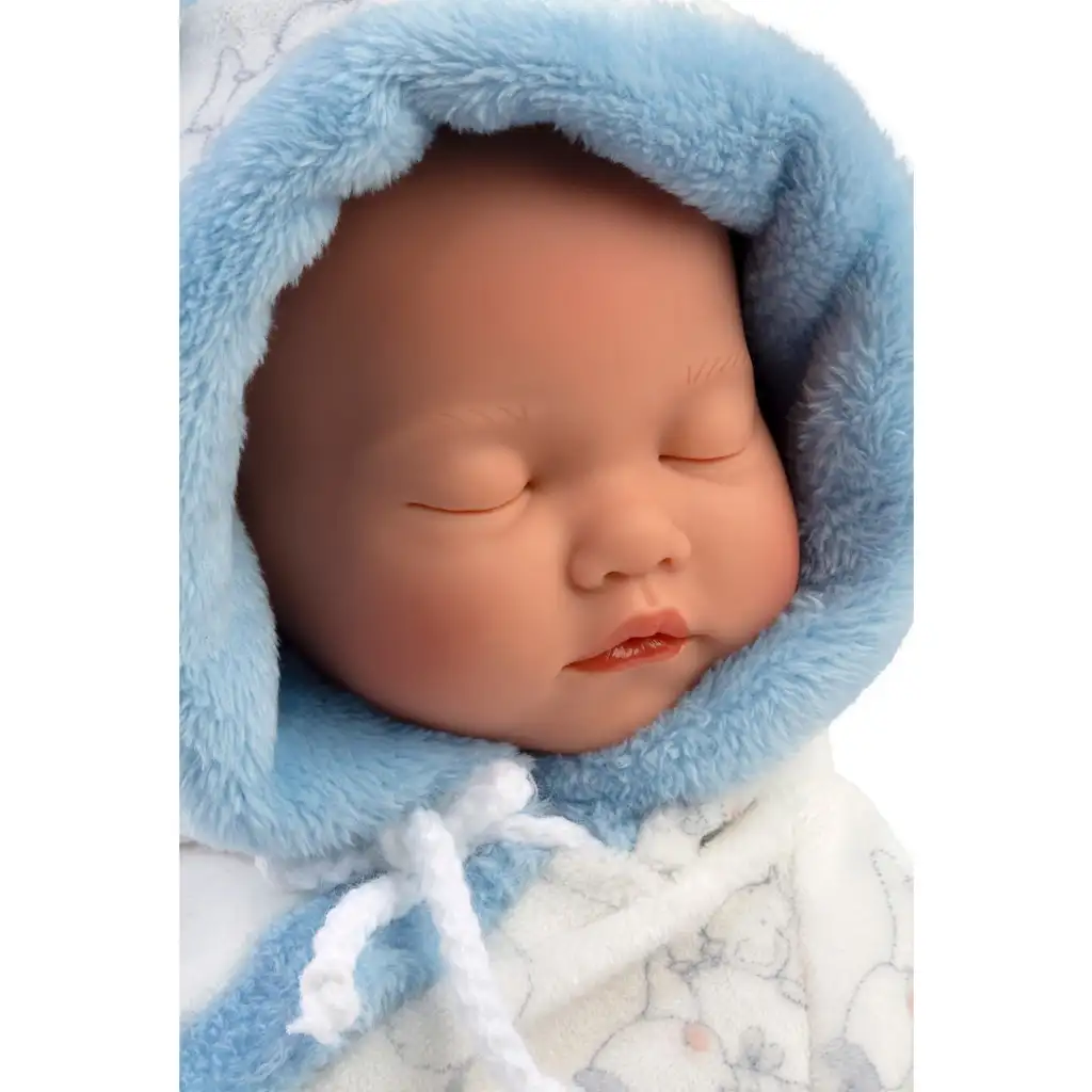 Llorens: Junge Baby Puppe im weichen Pyjama mit Storchmuster, 31 cm kép 4