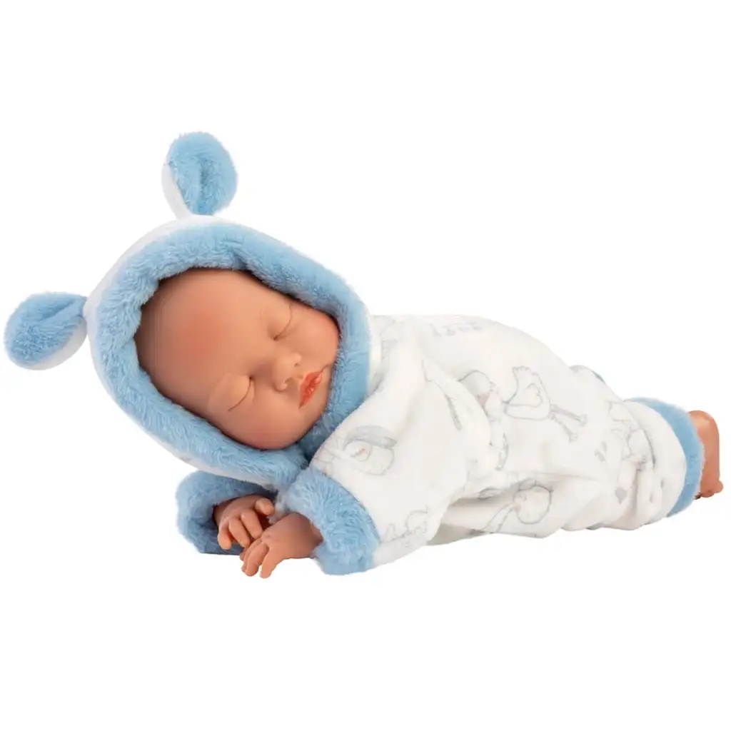 Llorens: Junge Baby Puppe im weichen Pyjama mit Storchmuster, 31 cm kép 2