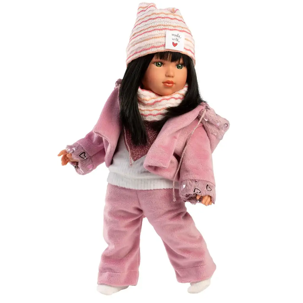 Llorens: Mode-Ikone 40cm Greta Puppe im rosa Mantel