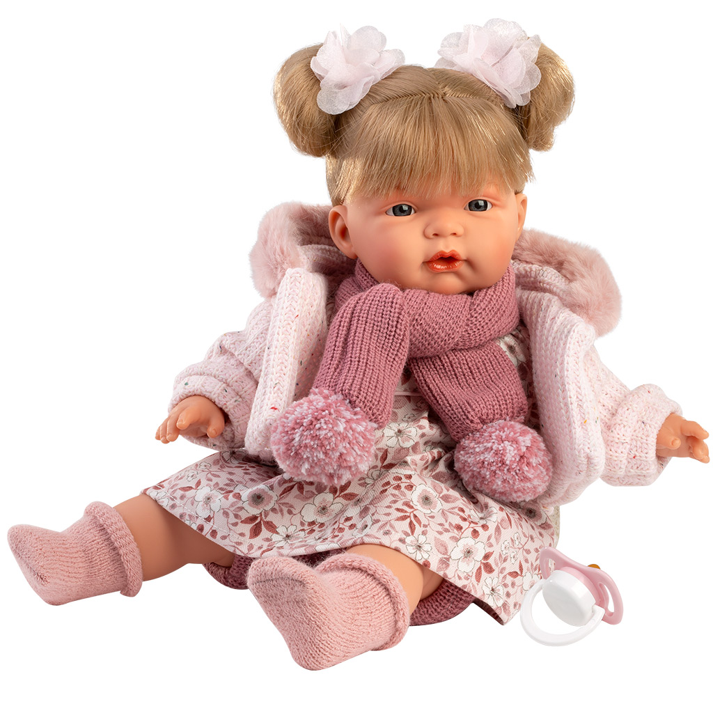 Llorens: Joelle, 38 cm große weinende Puppe mit Quastenschal kép 3