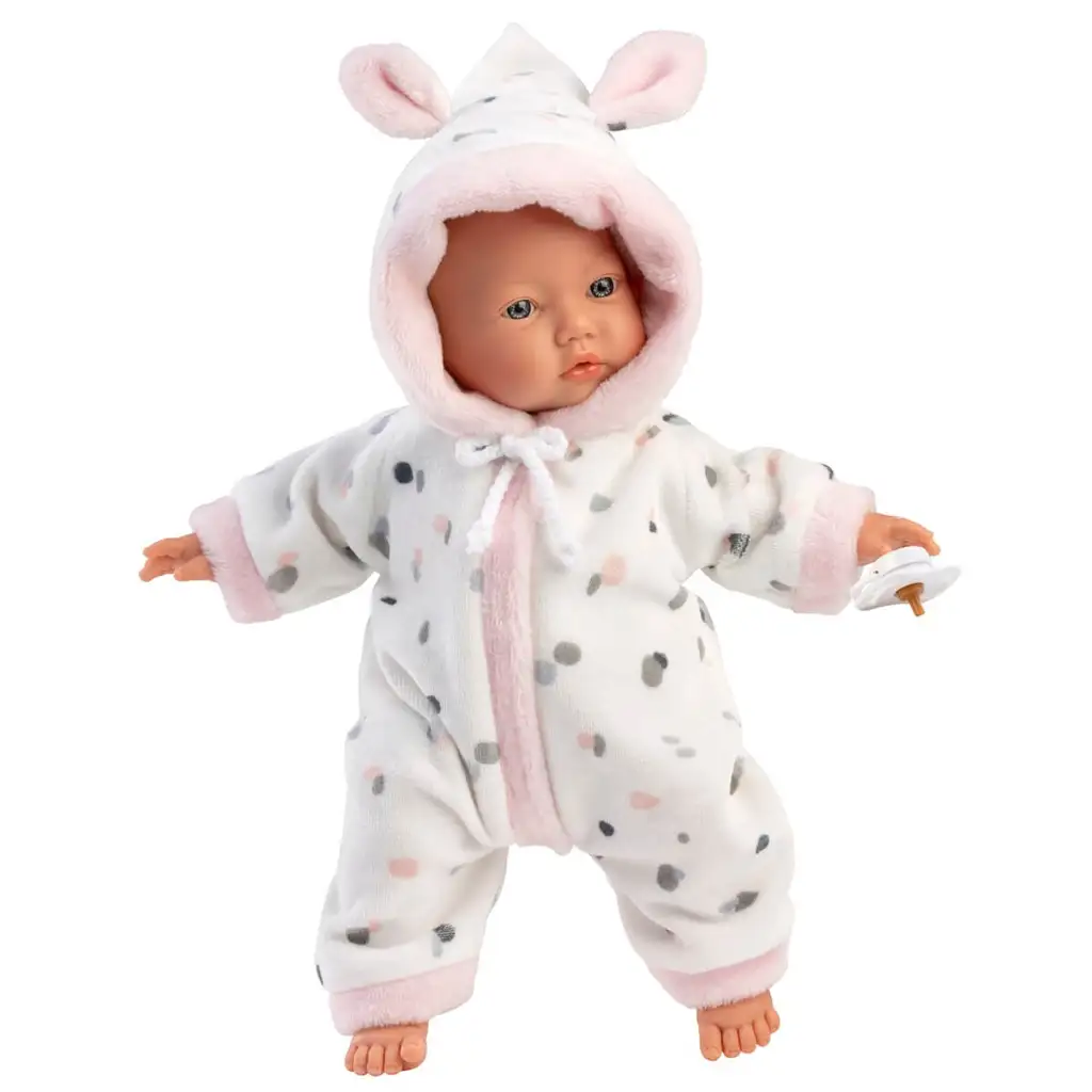 Llorens: Mädchen-Baby-Puppe in weichem Hasenohren-Pyjama 31cm