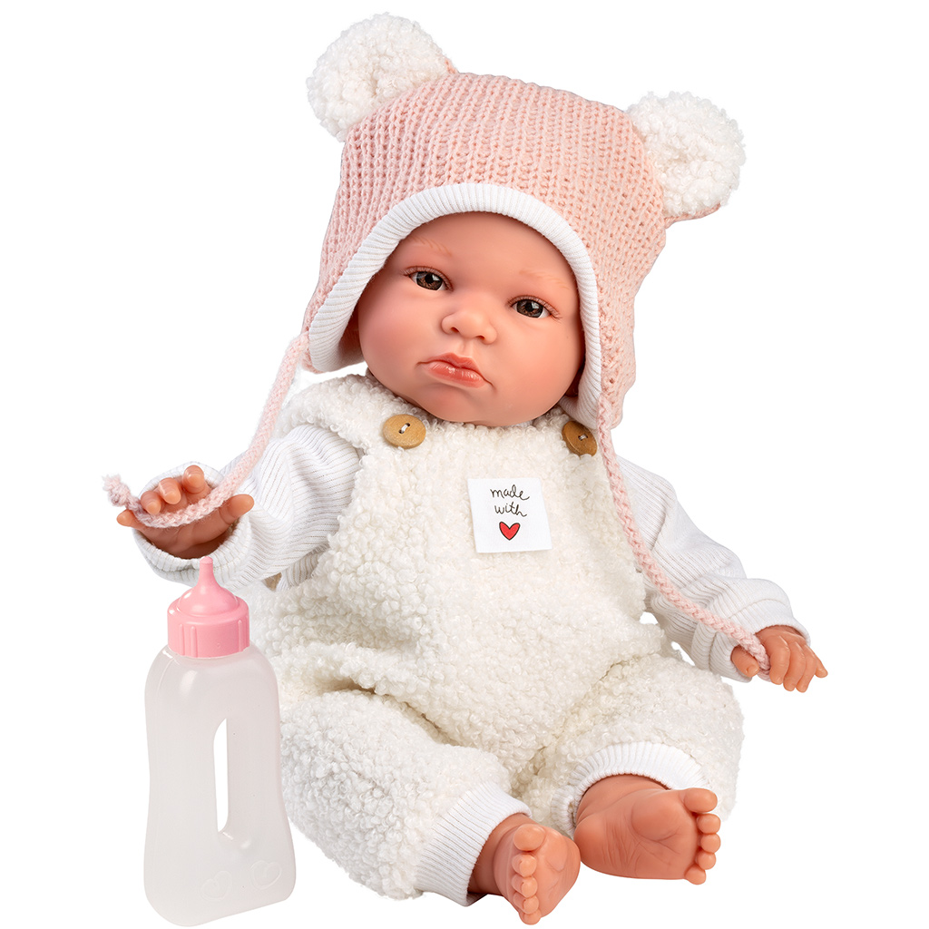 Llorens: Lara, 38 cm große weinende Babypuppe mit Bärenohren-Mütze kép 2