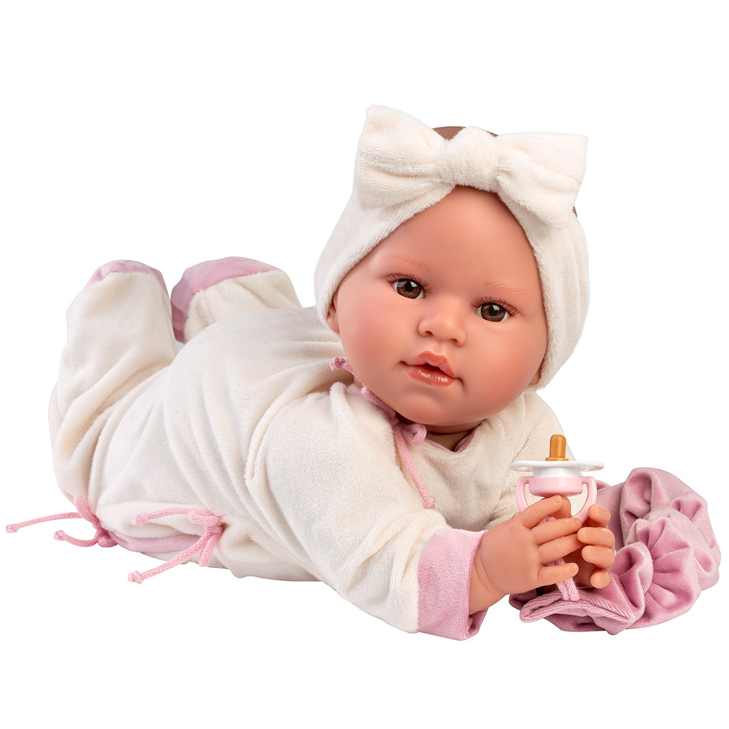 Llorens: Lea, 45 cm große weinende Puppe mit Schnuller im Koala-Strampler. kép 3