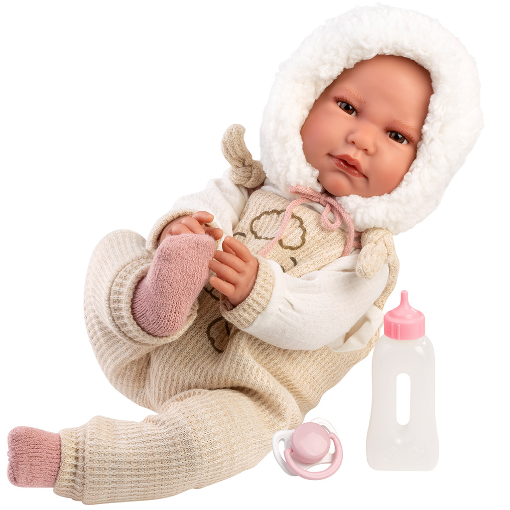 Llorens: Luis, 45 cm große weinende Babypuppe mit Fläschchen und Schnuller. kép 2