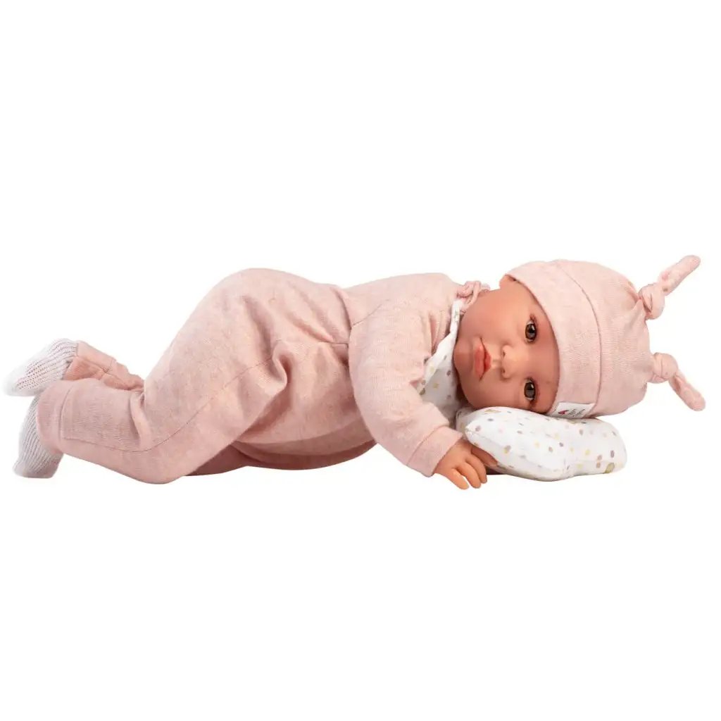 Llorens: Luna 45cm weinende Puppe mit gepunktetem Kissen kép 3