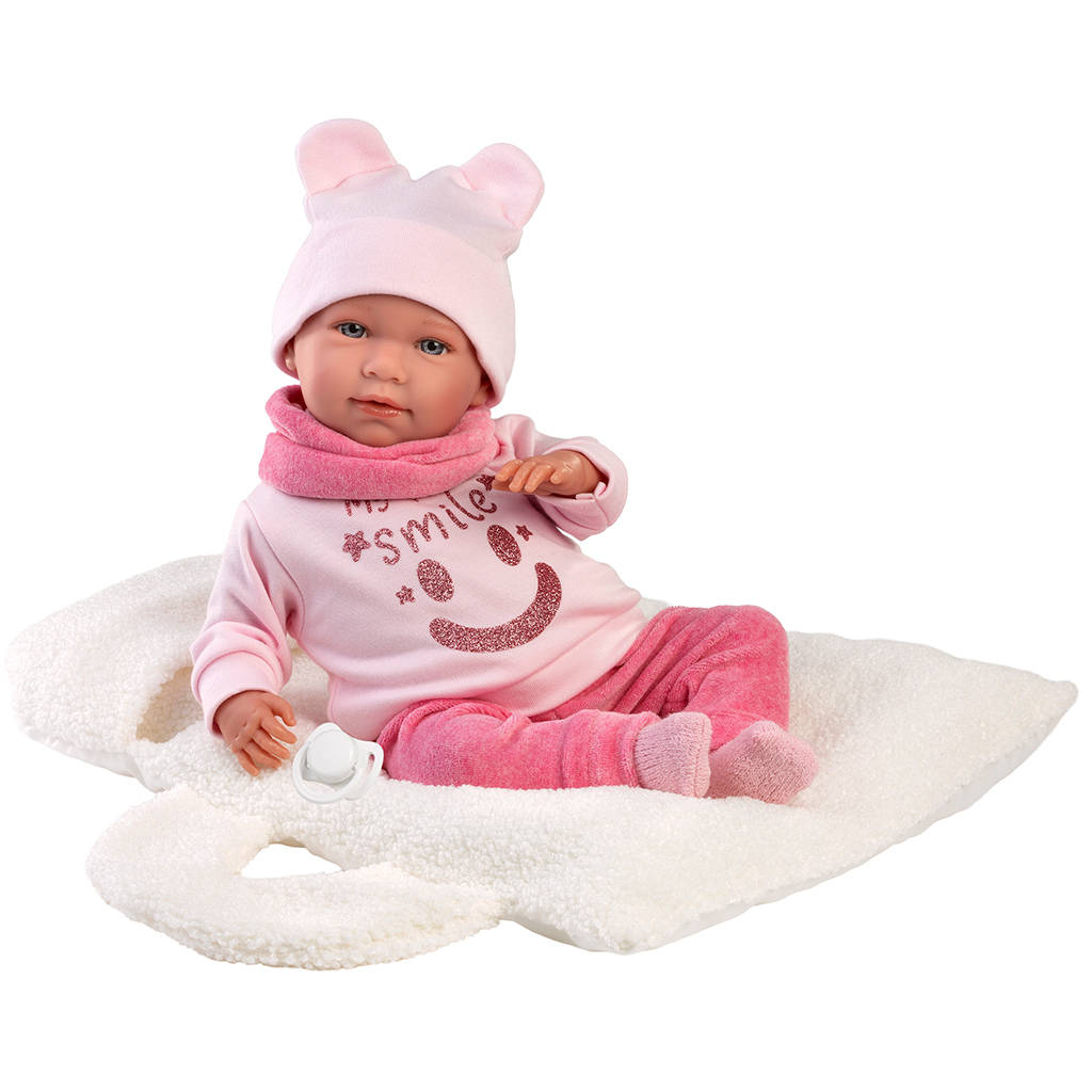 Llorens: Mimi 42 cm große weinende Puppe mit weißer Trage kép 2