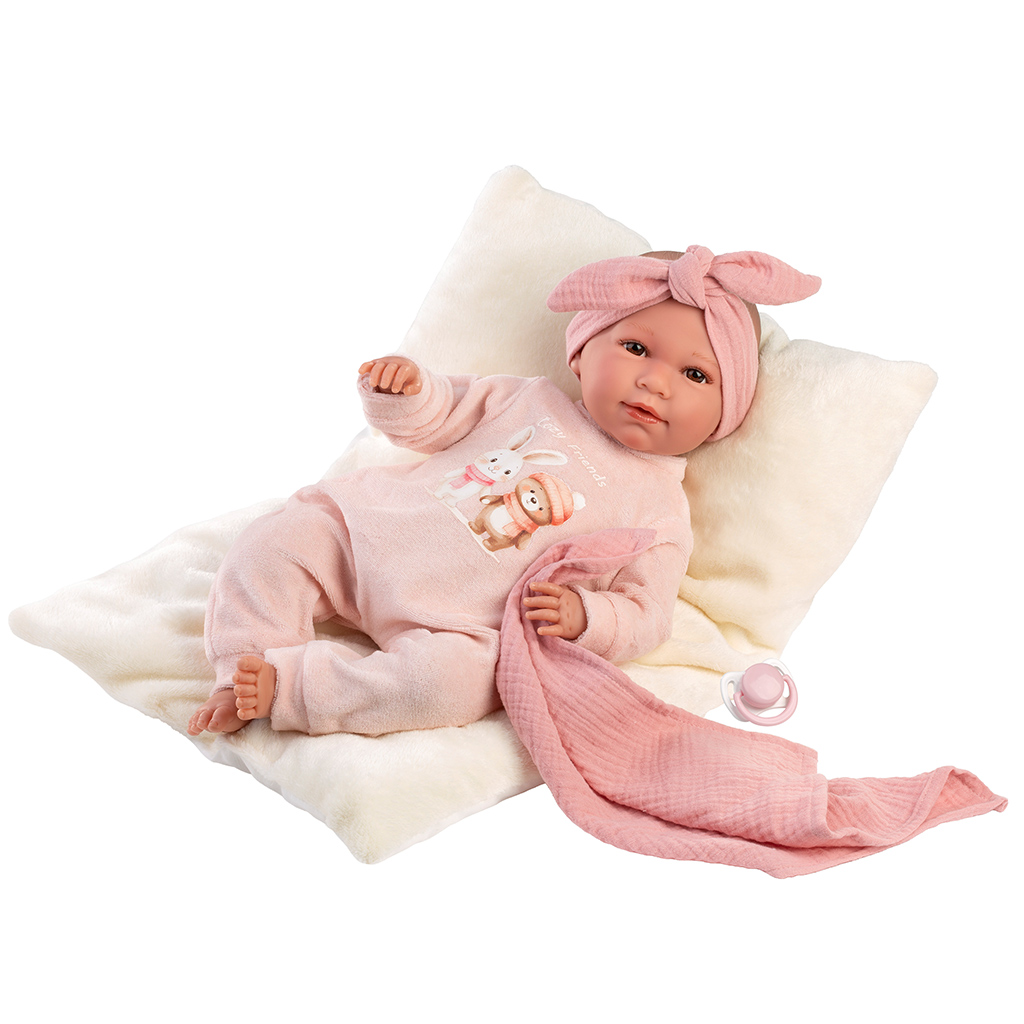 Llorens: Mimi, 42 cm große weinende Puppe mit Kissen und Decke kép 2