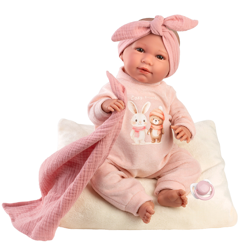 Llorens: Mimi, 42 cm große weinende Puppe mit Kissen und Decke