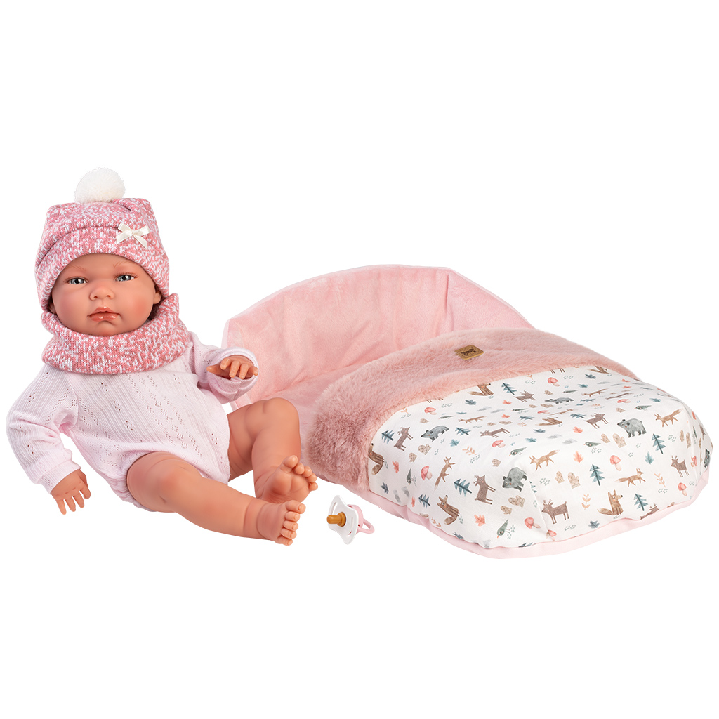 Llorens: Nica 40 cm große Neugeborenenpuppe mit Schlafsack kép 2
