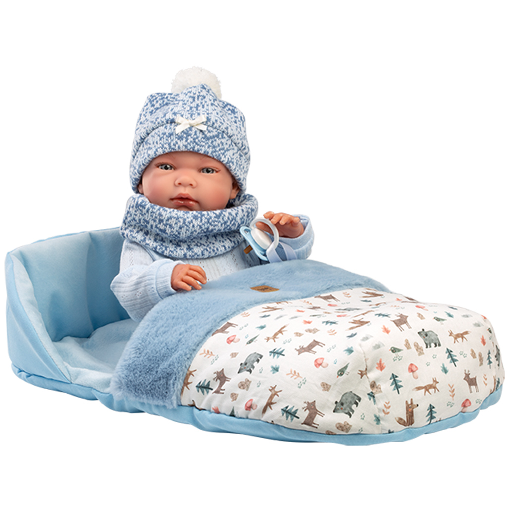 Llorens: Nico, 40 cm große Neugeborenenpuppe mit Schlafsack kép 2